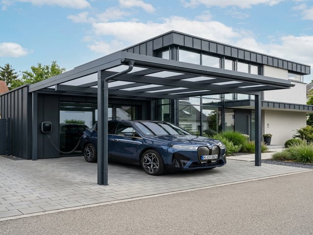 Moderner Aluminium-Carport nach Maß